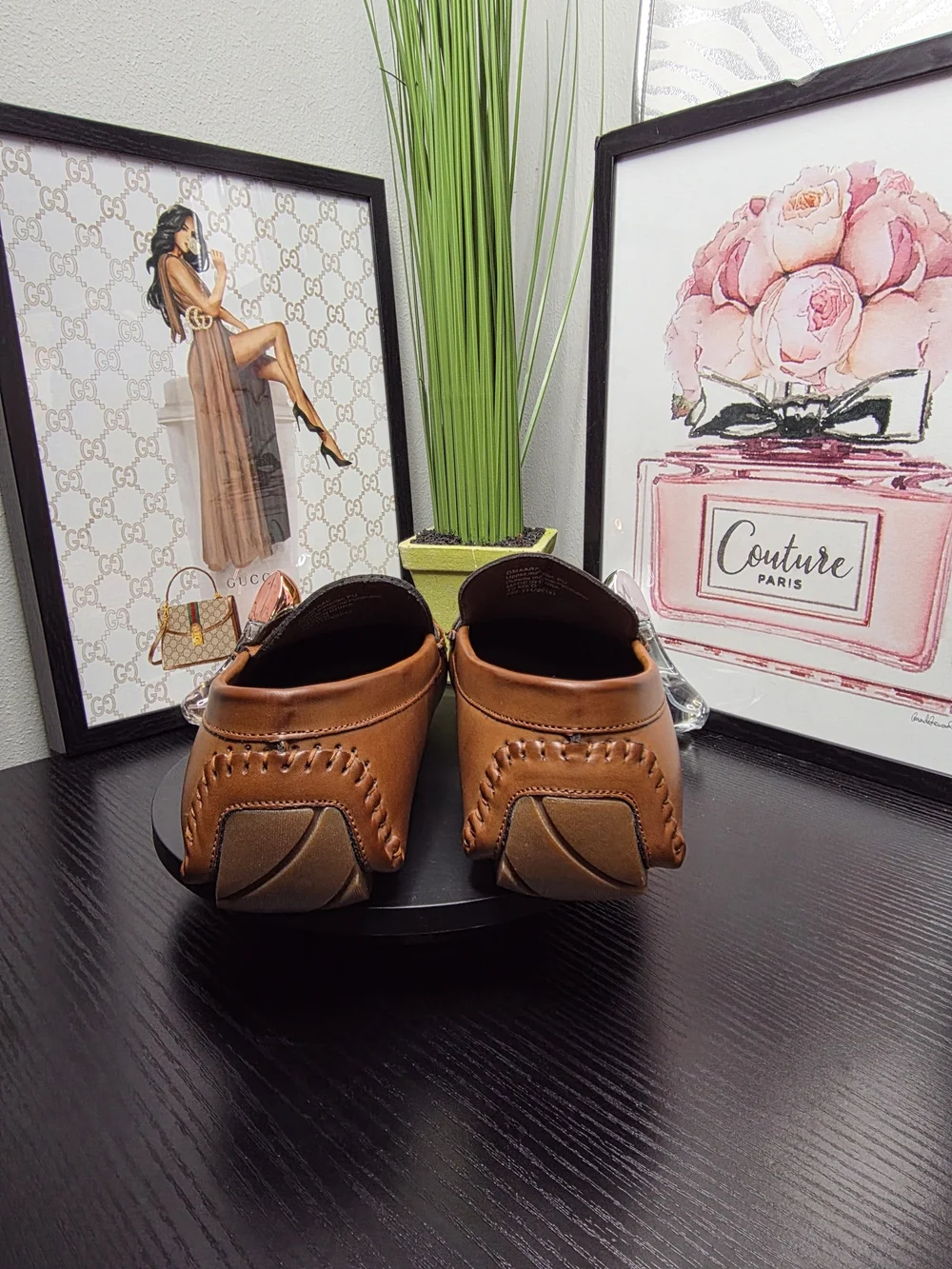 Guess Men's Brown Leather Bit Driving Loafers